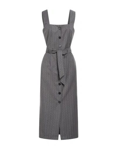 Gaelle Paris Gaëlle Paris Woman Midi Dress Grey Size 4 Polyester In Gray