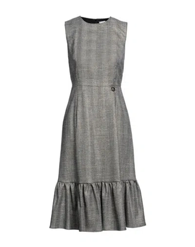 Gaelle Paris Gaëlle Paris Woman Midi Dress Grey Size 4 Polyester, Viscose, Metallic Fiber, Elastic Fibres In Gray