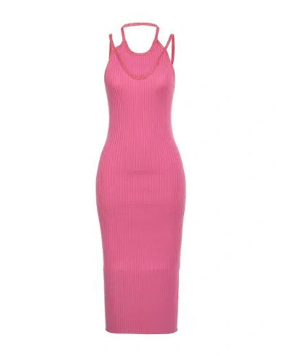 Gaelle Paris Gaëlle Paris Woman Midi Dress Magenta Size 1 Viscose, Polyester, Polyamide