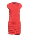 Gaelle Paris Gaëlle Paris Woman Midi Dress Tomato Red Size 8 Polyester, Elastane