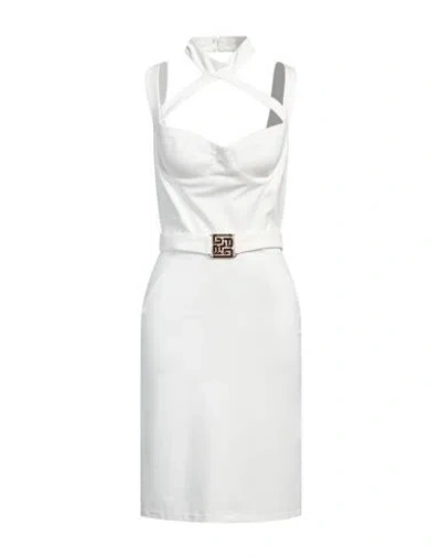 Gaelle Paris Gaëlle Paris Woman Midi Dress White Size 8 Viscose, Polyamide, Elastane