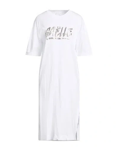 Gaelle Paris Gaëlle Paris Woman Midi Dress White Size 2 Cotton