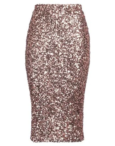 Gaelle Paris Gaëlle Paris Woman Midi Skirt Antique Rose Size 8 Polyester, Elastane In Gold