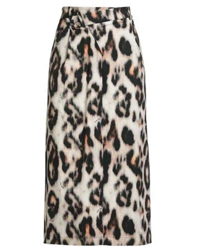Gaelle Paris Gaëlle Paris Woman Midi Skirt Beige Size 4 Cotton, Elastane