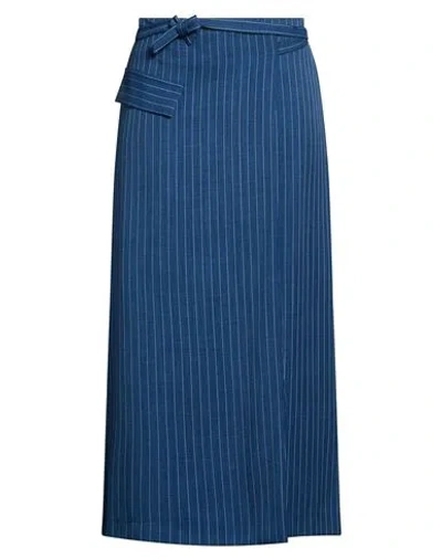Gaelle Paris Gaëlle Paris Woman Midi Skirt Blue Size 2 Polyester, Elastane