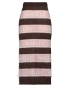Gaelle Paris Gaëlle Paris Woman Midi Skirt Dark Brown Size 1 Acrylic, Polyamide, Mohair Wool In Brown