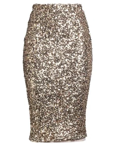 Gaelle Paris Gaëlle Paris Woman Midi Skirt Gold Size 8 Polyester, Elastane
