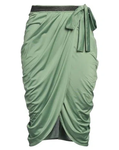 Gaelle Paris Gaëlle Paris Woman Midi Skirt Green Size 4 Polyester, Elastane