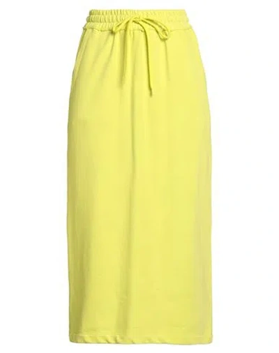 Gaelle Paris Gaëlle Paris Woman Midi Skirt Lime Green Size 0 Cotton, Polyester