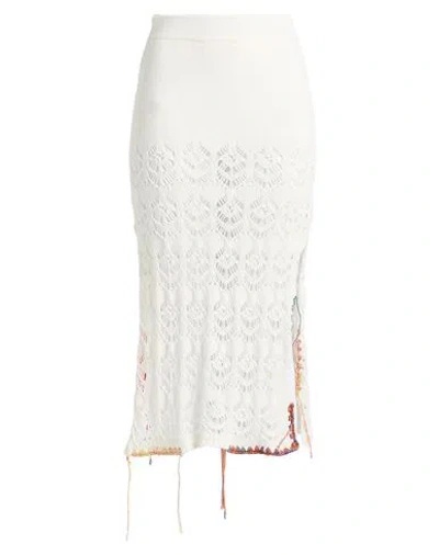 Gaelle Paris Gaëlle Paris Woman Midi Skirt Off White Size 0 Cotton, Acrylic