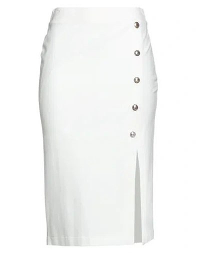Gaelle Paris Gaëlle Paris Woman Midi Skirt Off White Size 4 Viscose, Polyester, Elastane