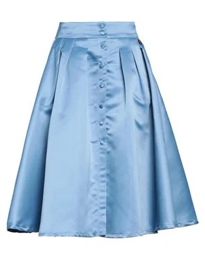 Gaelle Paris Gaëlle Paris Woman Midi Skirt Pastel Blue Size 4 Polyester