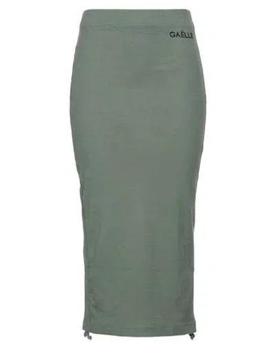 Gaelle Paris Gaëlle Paris Woman Midi Skirt Sage Green Size M Cotton, Elastane