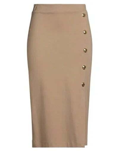 Gaelle Paris Gaëlle Paris Woman Midi Skirt Sand Size 10 Viscose, Polyamide, Elastane, Polyester