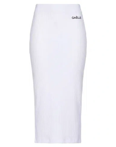 Gaelle Paris Gaëlle Paris Woman Midi Skirt White Size M Cotton, Elastane
