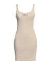 Gaelle Paris Gaëlle Paris Woman Mini Dress Beige Size 3 Cotton, Elastane