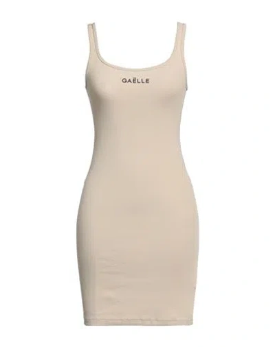 Gaelle Paris Gaëlle Paris Woman Mini Dress Beige Size 3 Cotton, Elastane