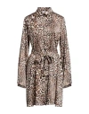 Gaelle Paris Gaëlle Paris Woman Mini Dress Beige Size 6 Polyester In Beige