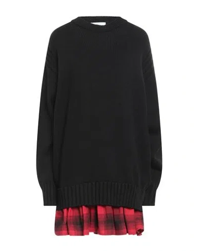 Gaelle Paris Gaëlle Paris Woman Mini Dress Black Size 1 Polyacrylic, Viscose, Wool, Alpaca Wool, Cotton