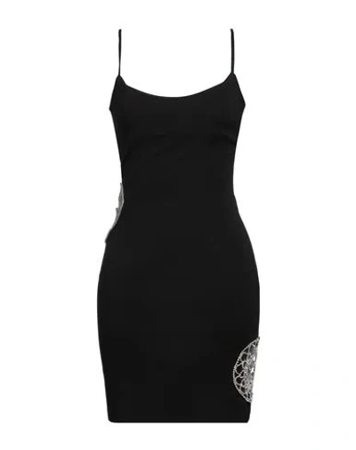 Gaelle Paris Gaëlle Paris Woman Mini Dress Black Size 10 Viscose, Polyamide, Elastane