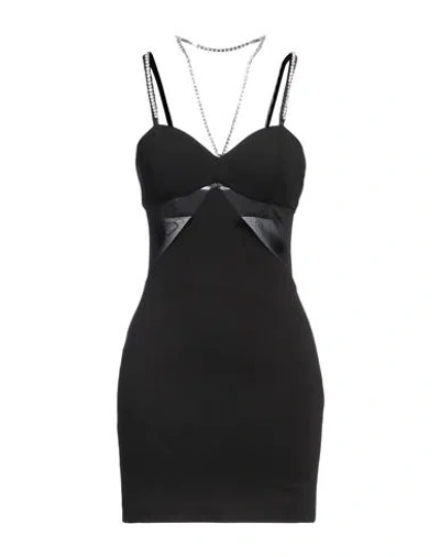 Gaelle Paris Gaëlle Paris Woman Mini Dress Black Size 10 Viscose, Polyamide, Elastane