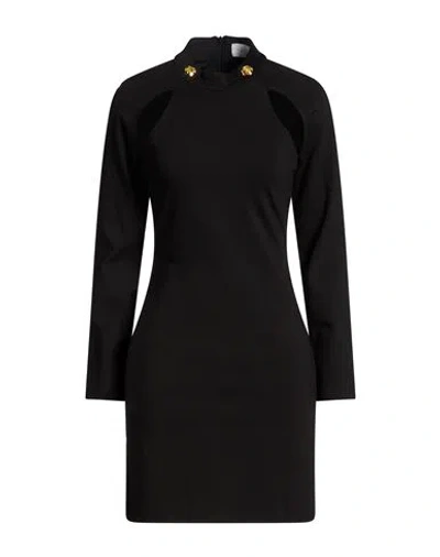 Gaelle Paris Gaëlle Paris Woman Mini Dress Black Size 4 Viscose, Polyamide, Elastane, Polyester