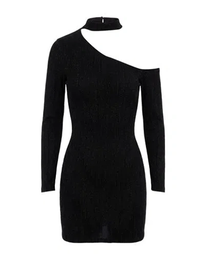 Gaelle Paris Gaëlle Paris Woman Mini Dress Black Size 6 Polyamide, Metal Fiber, Elastane