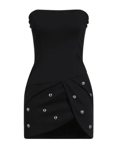 Gaelle Paris Gaëlle Paris Woman Mini Dress Black Size 6 Rayon, Polyamide, Elastane