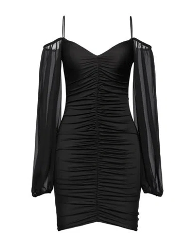 Gaelle Paris Gaëlle Paris Woman Mini Dress Black Size 6 Polyester, Elastane
