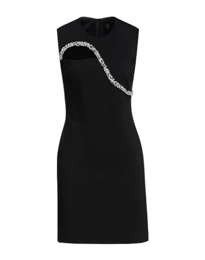Gaelle Paris Gaëlle Paris Woman Mini Dress Black Size 6 Viscose, Polyamide, Elastane, Polyester