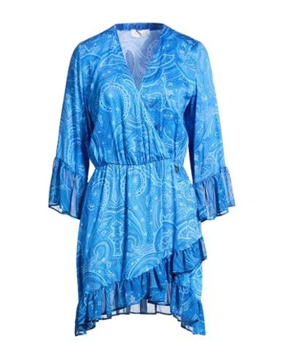 Gaelle Paris Gaëlle Paris Woman Mini Dress Blue Size 10 Viscose