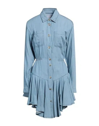 Gaelle Paris Gaëlle Paris Woman Mini Dress Blue Size 8 Viscose, Lyocell
