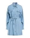Gaelle Paris Gaëlle Paris Woman Mini Dress Blue Size 6 Lyocell In Blue