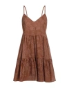 Gaelle Paris Gaëlle Paris Woman Mini Dress Brown Size 8 Cotton In Brown