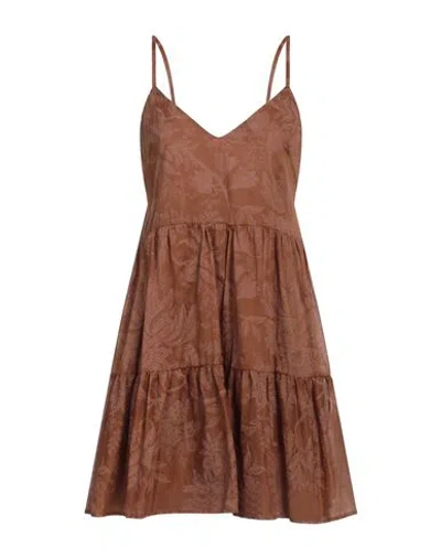 Gaelle Paris Gaëlle Paris Woman Mini Dress Brown Size 8 Cotton