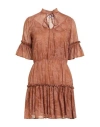 Gaelle Paris Gaëlle Paris Woman Mini Dress Brown Size 8 Cotton In Brown