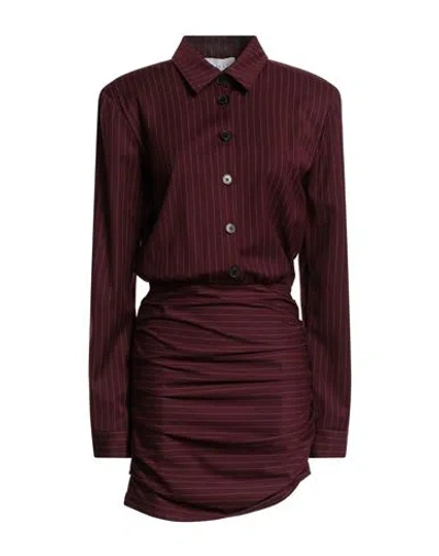 Gaelle Paris Gaëlle Paris Woman Mini Dress Burgundy Size 4 Polyester, Rayon, Elastane