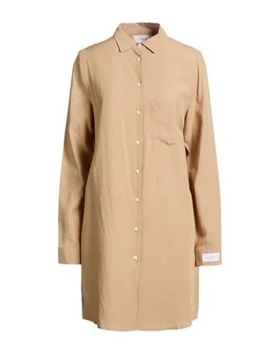 Gaelle Paris Gaëlle Paris Woman Mini Dress Camel Size 2 Viscose, Linen In Nude