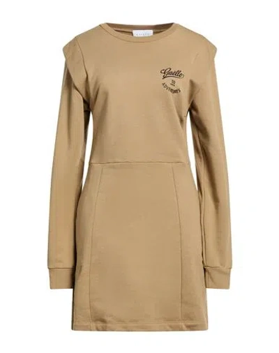 Gaelle Paris Gaëlle Paris Woman Mini Dress Camel Size 8 Cotton In Brown