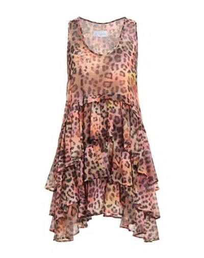 Gaelle Paris Gaëlle Paris Woman Mini Dress Camel Size 8 Polyester In Multi