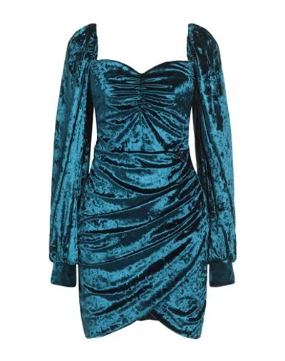 Gaelle Paris Gaëlle Paris Woman Mini Dress Deep Teal Size 8 Polyester, Elastane