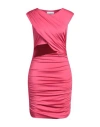 Shop Gaelle Paris Gaëlle Paris Woman Mini Dress Fuchsia Size 10 Polyester, Elastane In Pink
