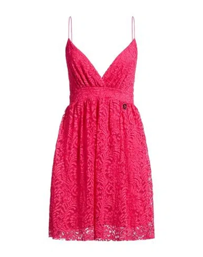 Gaelle Paris Gaëlle Paris Woman Mini Dress Fuchsia Size 4 Viscose, Polyamide In Red