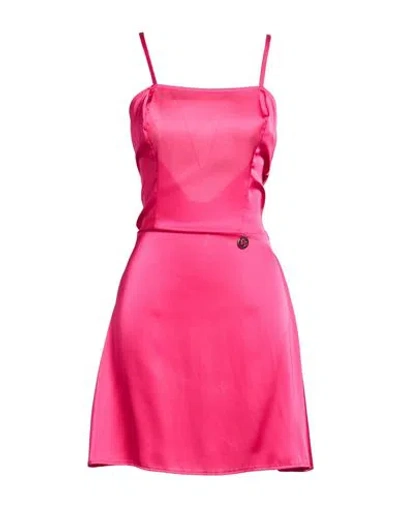 Gaelle Paris Gaëlle Paris Woman Mini Dress Fuchsia Size 8 Polyester, Elastane In Pink