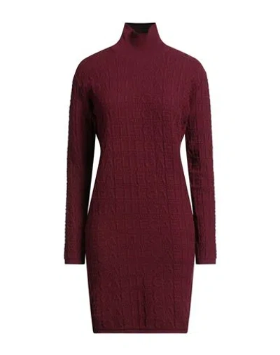 Gaelle Paris Gaëlle Paris Woman Mini Dress Garnet Size 3 Viscose, Polyester, Polyamide, Elastane In Red
