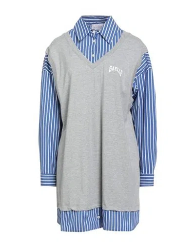 Gaelle Paris Gaëlle Paris Woman Mini Dress Grey Size 0 Cotton, Polyamide In Blue