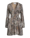 Gaelle Paris Gaëlle Paris Woman Mini Dress Khaki Size 4 Polyester In Gray