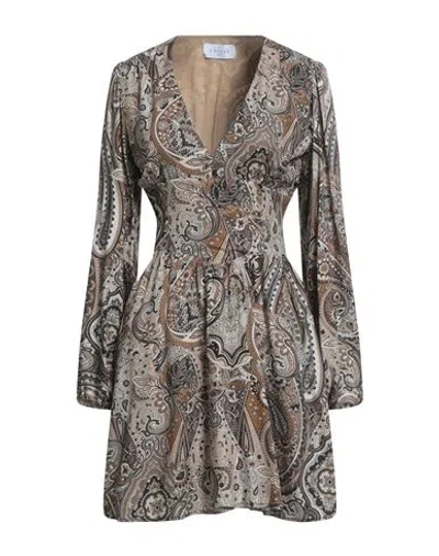 Gaelle Paris Gaëlle Paris Woman Mini Dress Khaki Size 4 Polyester In Gray