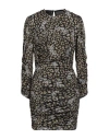 Gaelle Paris Gaëlle Paris Woman Mini Dress Khaki Size 4 Polyester, Elastane In Beige