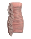 Gaelle Paris Gaëlle Paris Woman Mini Dress Light Brown Size 8 Polyester In Beige